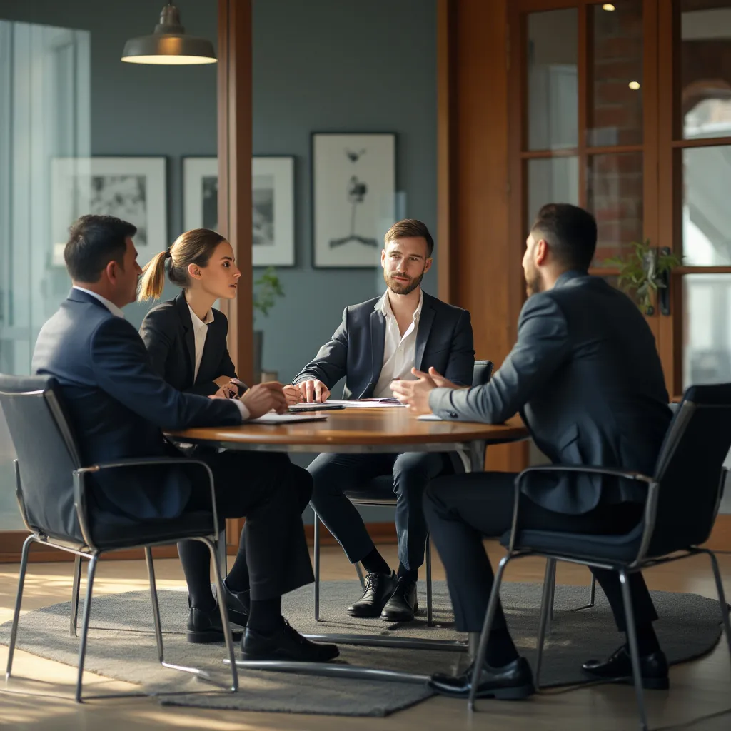 Fotografía auténtica de una sesión de consultoría en una empresa